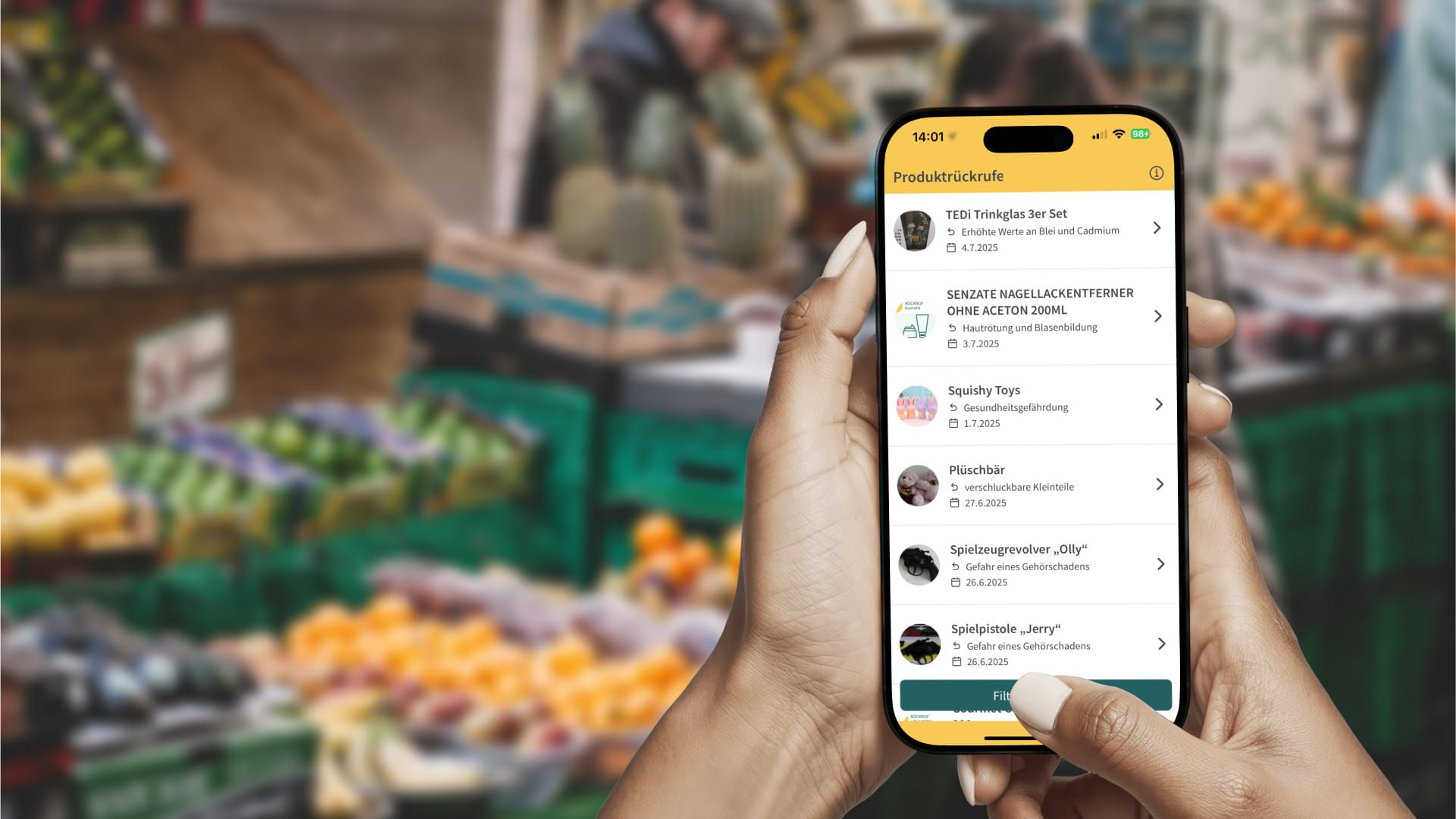 AGES Produktwarnungs-App Hero